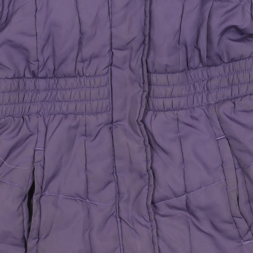 Peter Storm Girls Purple Puffer Coat 11-12 Years Hooded Winter Jacket