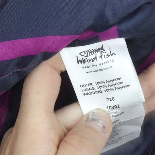 Weird Fish Womens Pink Puffer Waistcoat Size 6 Quilted Sleeveless