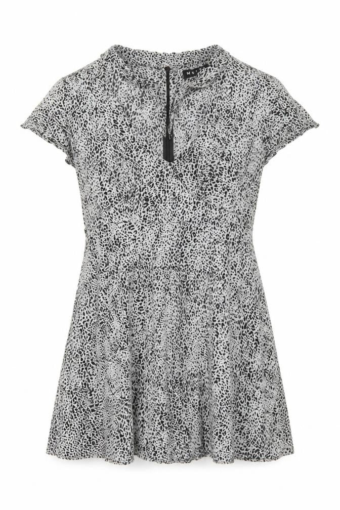 Motel Women’s Black White Animal Print Mini Bodycon Dress M