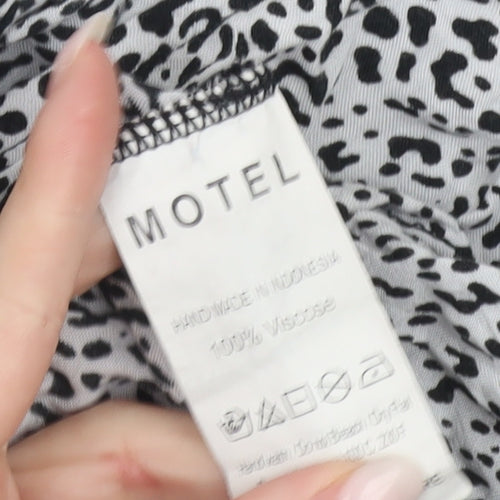Motel Women’s Black White Animal Print Mini Bodycon Dress M