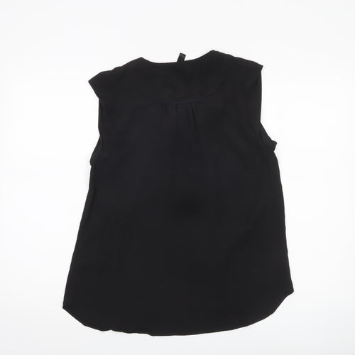 Vero Moda Womens Black Blue Bow Tunic Blouse Sleeveless Size L