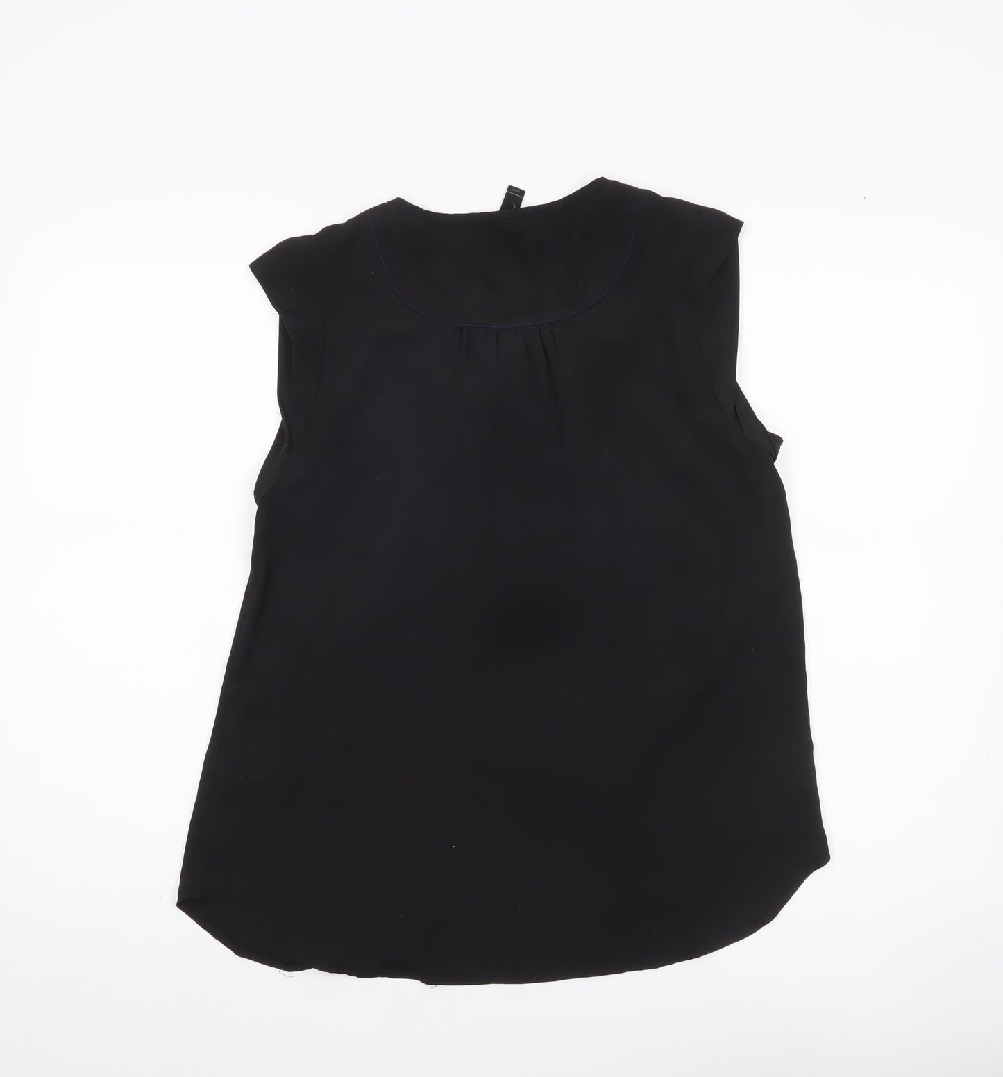 Vero Moda Womens Black Blue Bow Tunic Blouse Sleeveless Size L