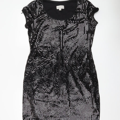 Ronni Nicole Women Black Sequin Sheath Party Dress Size 12