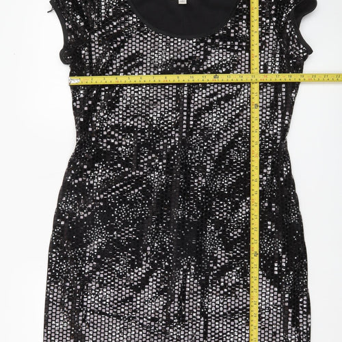 Ronni Nicole Women Black Sequin Sheath Party Dress Size 12