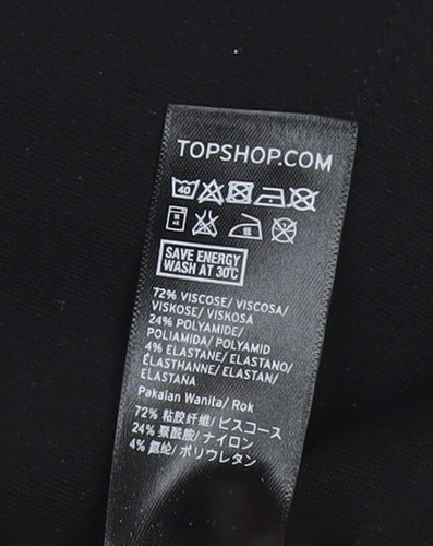 Topshop Women’s Black Size 8 High Waisted Pencil Skirt