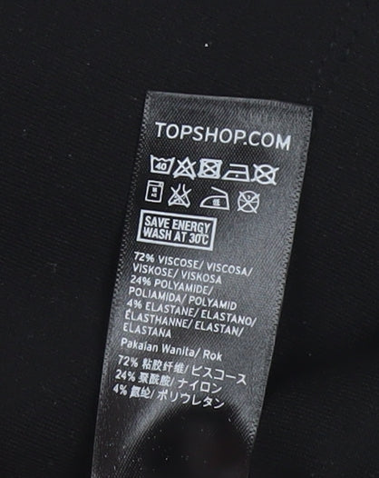 Topshop Women’s Black Size 8 High Waisted Pencil Skirt