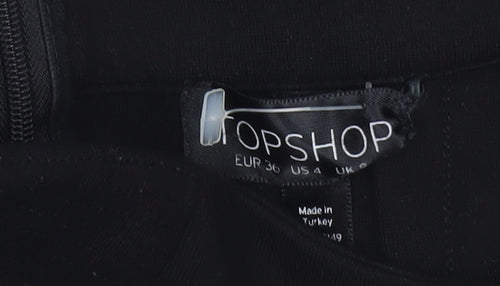 Topshop Women’s Black Size 8 High Waisted Pencil Skirt