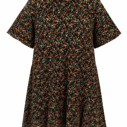 ASOS DESIGN Women Black Floral Shift Dress Size 12 Short Sleeve