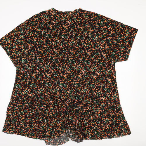 ASOS DESIGN Women Black Floral Shift Dress Size 12 Short Sleeve