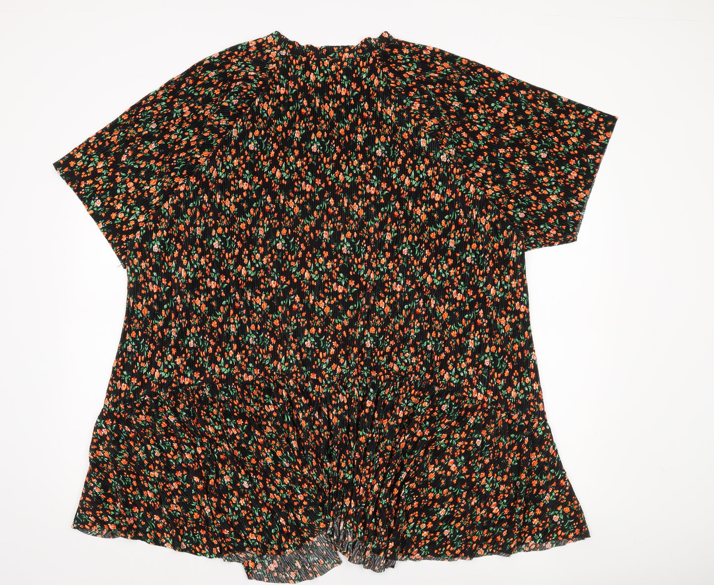 ASOS DESIGN Women Black Floral Shift Dress Size 12 Short Sleeve