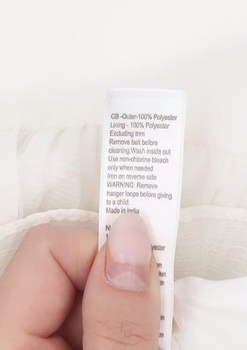 Monsoon Girls White Fit & Flare Party Dress Age 11 Yrs Sleeveless Pleated