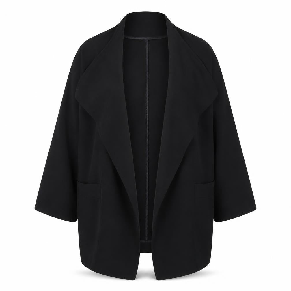 Front view of Vero Moda Women’s Black Mid-Length Open Jacket, size S