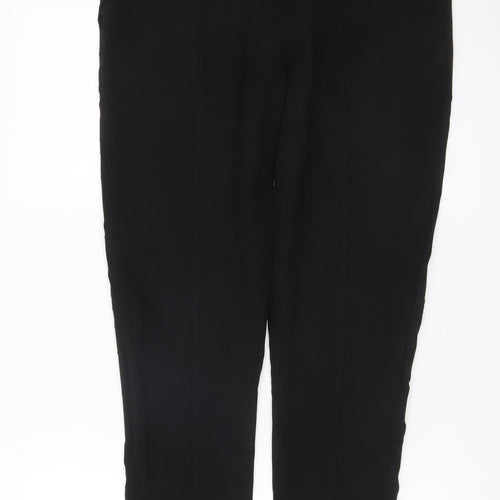 Missguided Women Black Slim Fit Trousers Size 10 with Ankle Zip