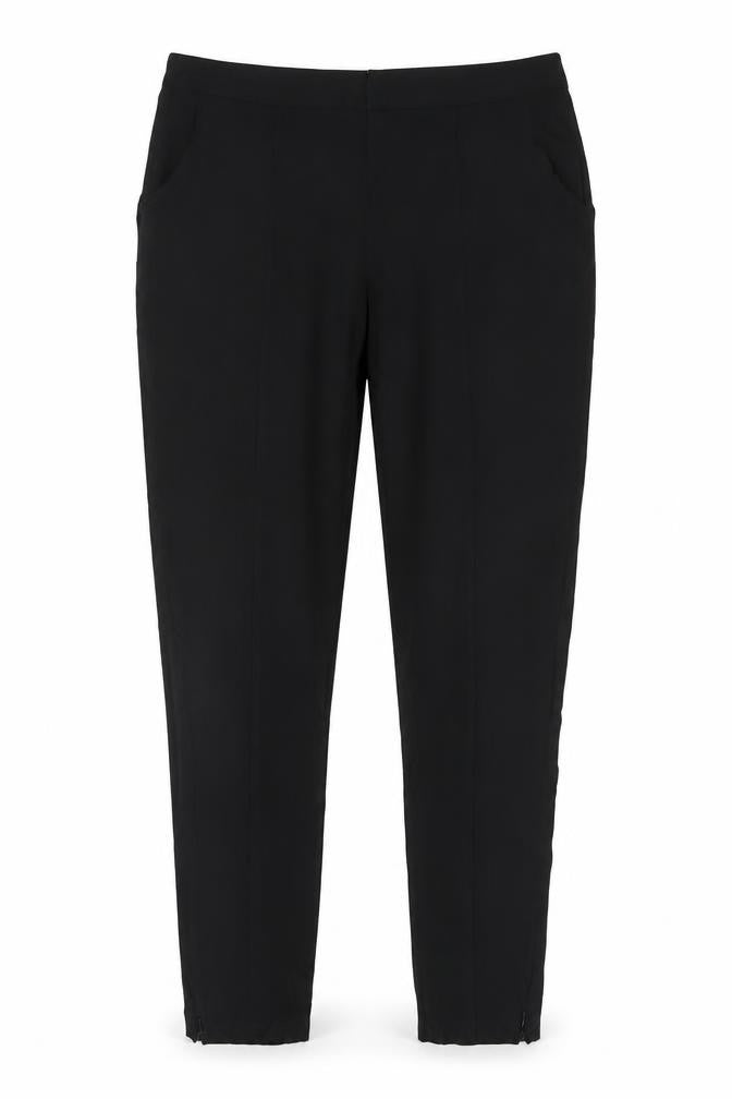 Missguided Women Black Slim Fit Trousers Size 10 with Ankle Zip