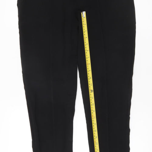 Missguided Women Black Slim Fit Trousers Size 10 with Ankle Zip