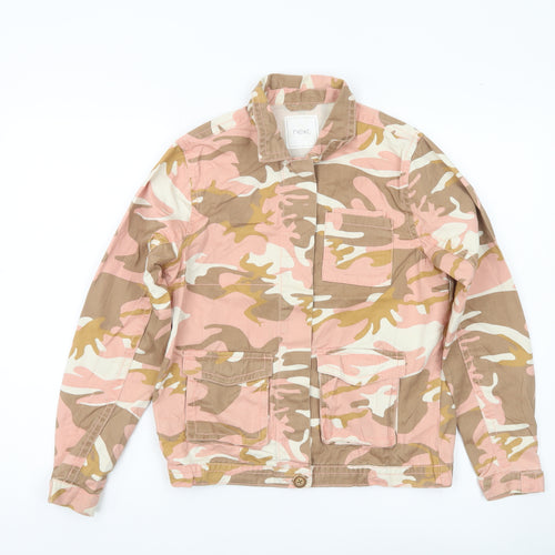 Next Girls Camouflage Military Jacket Pink Beige 12 Years Cotton
