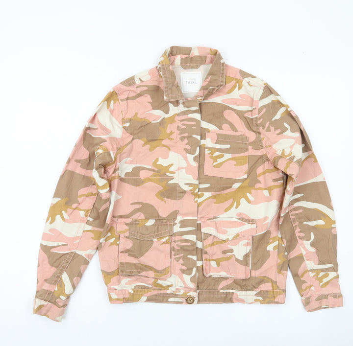 Next Girls Camouflage Military Jacket Pink Beige 12 Years Cotton
