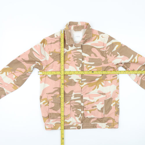 Next Girls Camouflage Military Jacket Pink Beige 12 Years Cotton