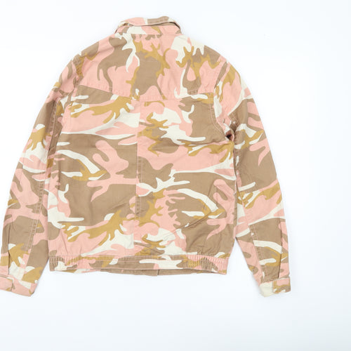 Next Girls Camouflage Military Jacket Pink Beige 12 Years Cotton