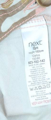 Next Girls Camouflage Military Jacket Pink Beige 12 Years Cotton
