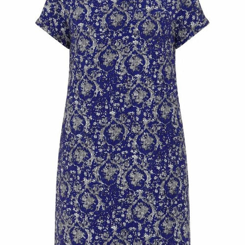 AX Paris Women Blue Floral Shift Dress Size 10 Short Sleeve