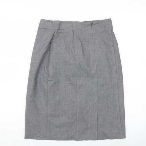 Zendra Petite Women’s Grey Pencil Skirt Size 12 Lined Workwear