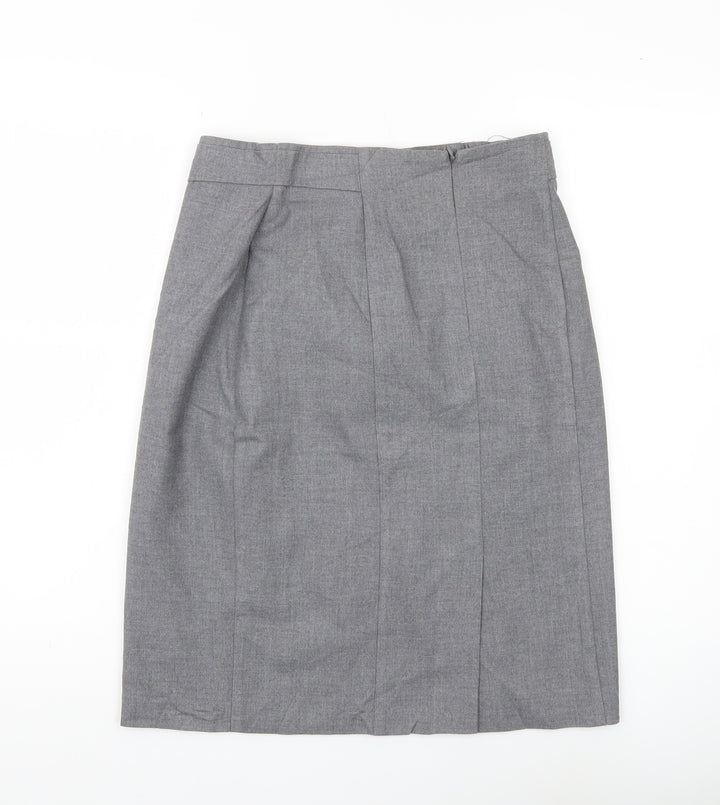 Zendra Petite Women’s Grey Pencil Skirt Size 12 Lined Workwear