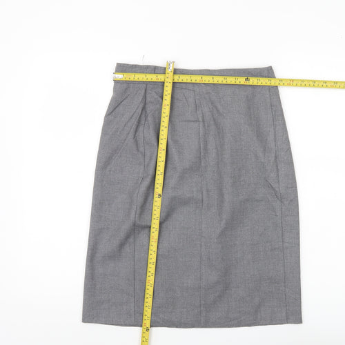 Zendra Petite Women’s Grey Pencil Skirt Size 12 Lined Workwear