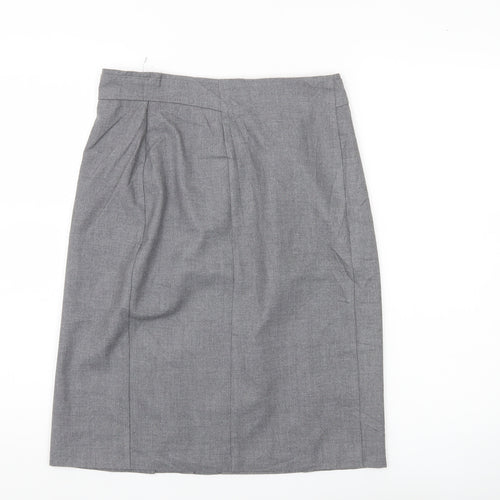 Zendra Petite Women’s Grey Pencil Skirt Size 12 Lined Workwear