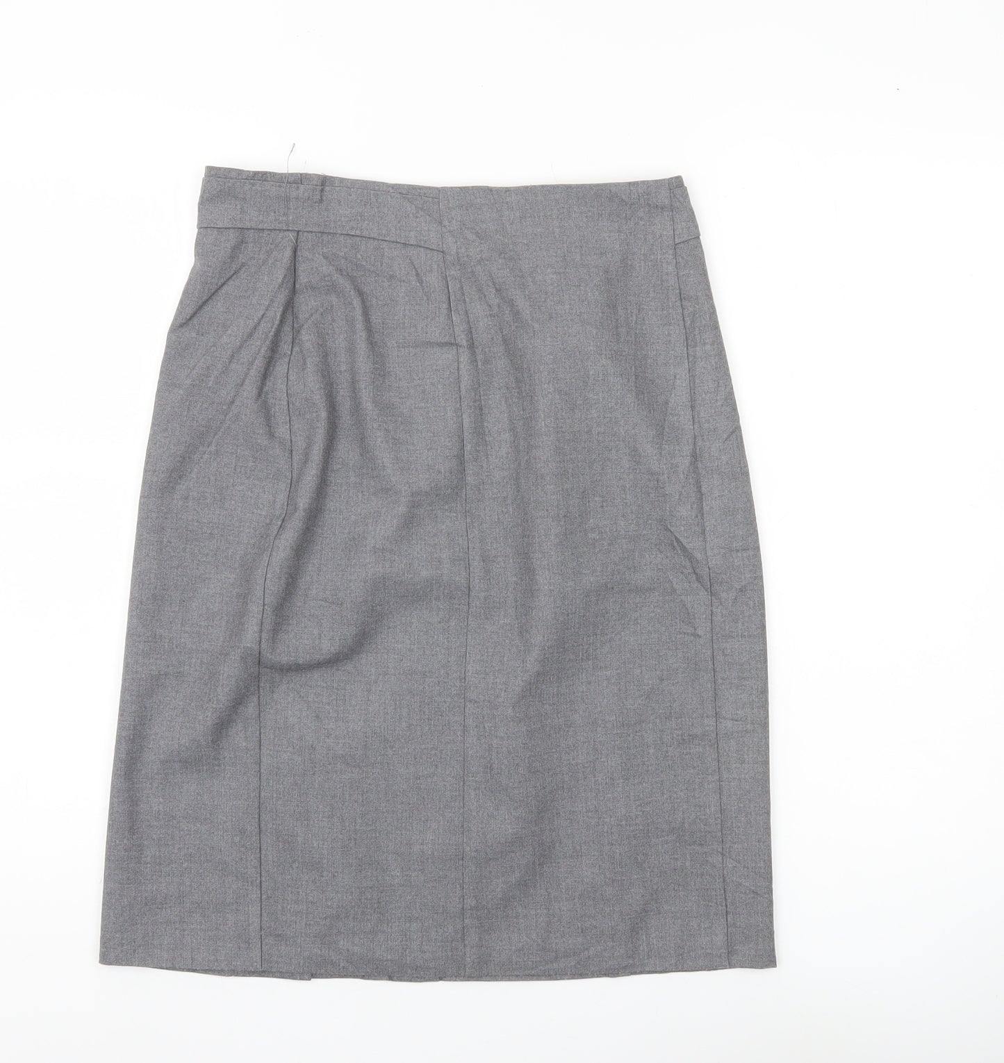 Zendra Petite Women’s Grey Pencil Skirt Size 12 Lined Workwear