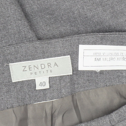 Zendra Petite Women’s Grey Pencil Skirt Size 12 Lined Workwear