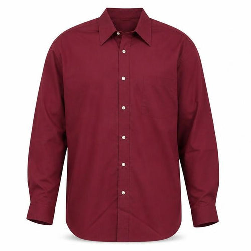 Copperstone Men's Red 17.5 Long Sleeve Button-Up Shirt Smart Casual