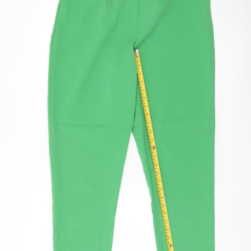 New Look Women Green Tapered Tall Trousers Size 12 Pleated Work Casual
