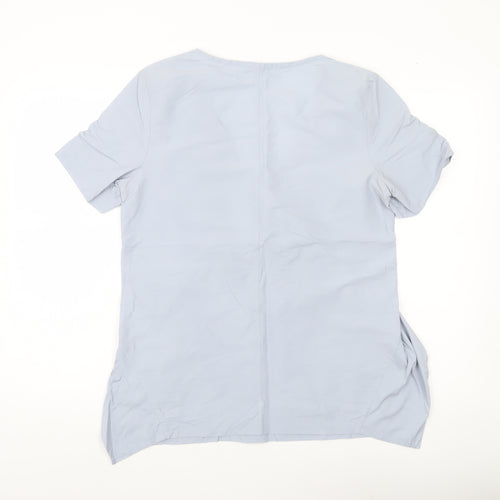 COS Womens Blue Short Sleeve V-Neck Wrap Blouse Size 12