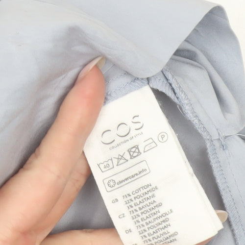 COS Womens Blue Short Sleeve V-Neck Wrap Blouse Size 12