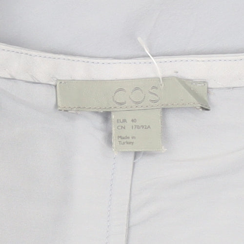 COS Womens Blue Short Sleeve V-Neck Wrap Blouse Size 12
