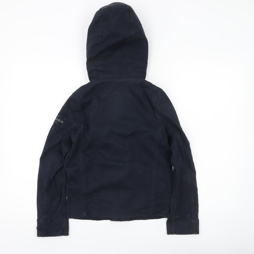 Abercrombie Boys Blue Hooded Parka Jacket Coat Size 7-8 Years