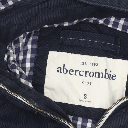 Abercrombie Boys Blue Hooded Parka Jacket Coat Size 7-8 Years