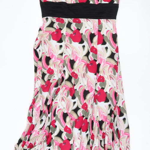 Roman Originals Women’s Multicoloured Floral Midi Dress Size 12 Sleeveless Fit & Flare