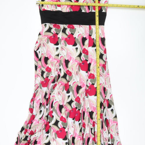 Roman Originals Women’s Multicoloured Floral Midi Dress Size 12 Sleeveless Fit & Flare