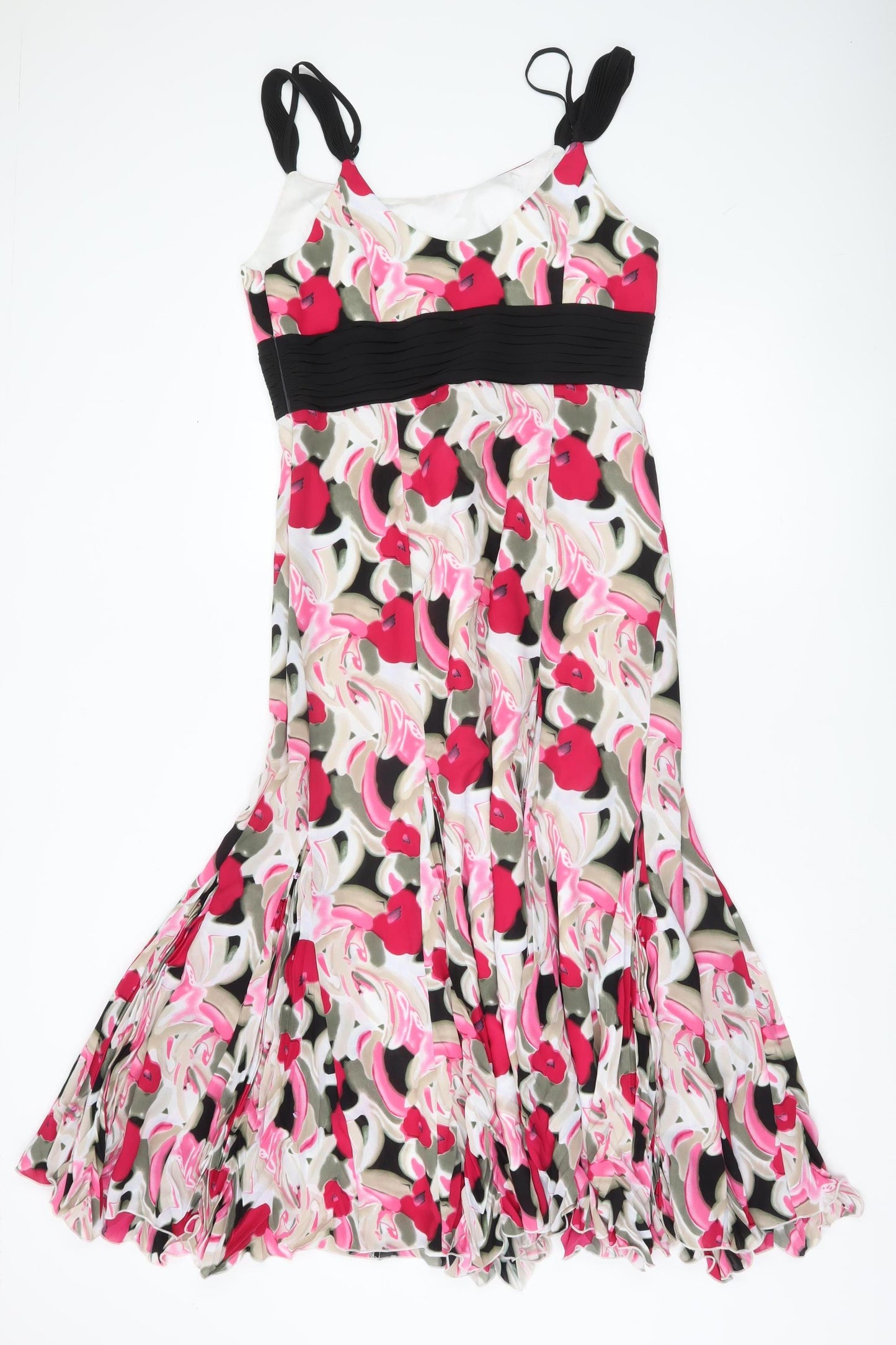 Roman Originals Women’s Multicoloured Floral Midi Dress Size 12 Sleeveless Fit & Flare