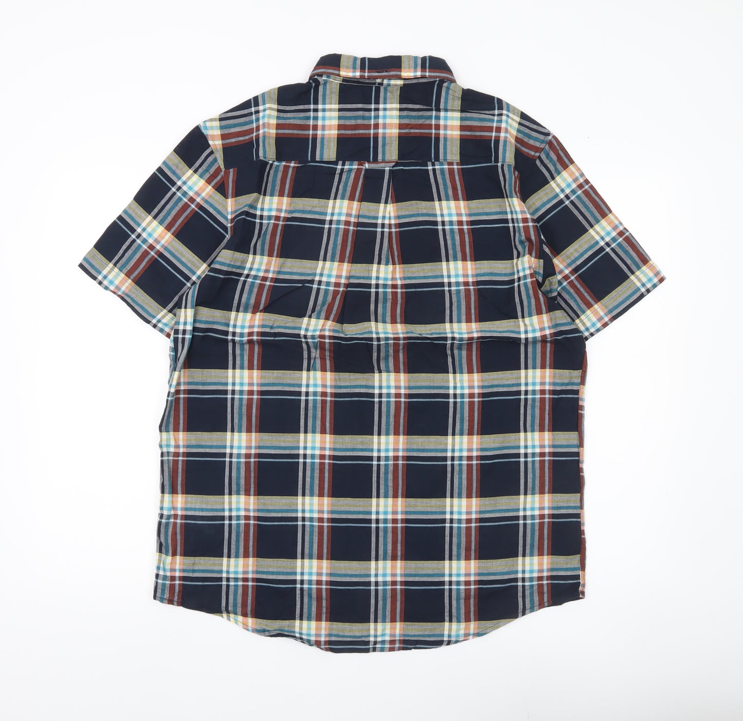 Farah Men's Multicoloured Plaid Short Sleeve Button-Up Shirt L