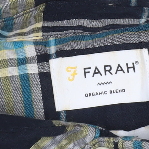 Farah Men's Multicoloured Plaid Short Sleeve Button-Up Shirt L