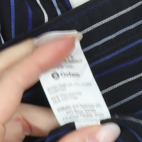 Marks & Spencer Men’s Blue Striped Long Sleeve Button-Up Shirt Size 16