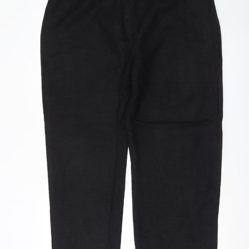 Ann Harvey Womens Black Linen Viscose Size 18 Straight Trousers