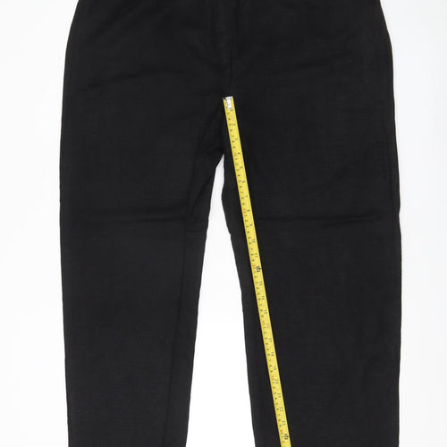 Ann Harvey Womens Black Linen Viscose Size 18 Straight Trousers