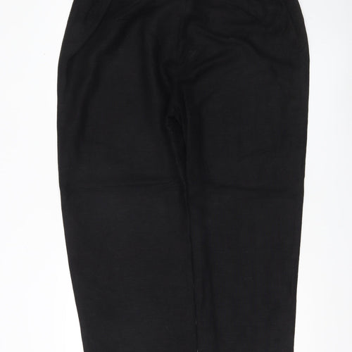 Ann Harvey Womens Black Linen Viscose Size 18 Straight Trousers