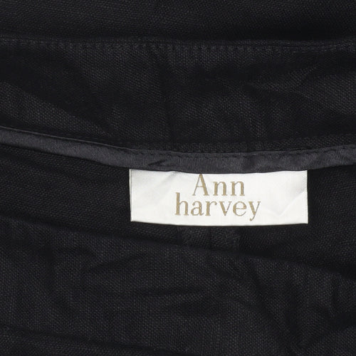 Ann Harvey Womens Black Linen Viscose Size 18 Straight Trousers