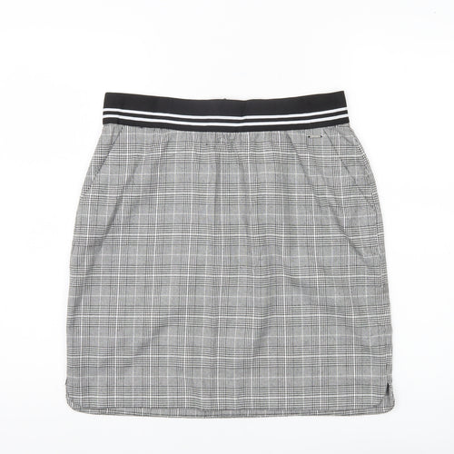 b.young Womens Grey Check Pencil Skirt Size 12 Workwear