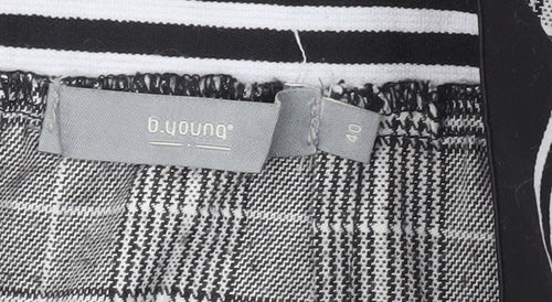 b.young Womens Grey Check Pencil Skirt Size 12 Workwear